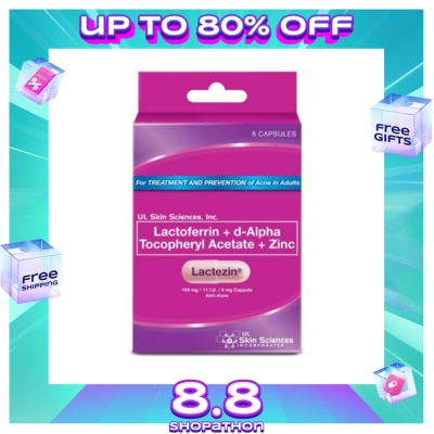 LACTEZIN Lactoferrin + d-Alpha, Tocopheryl Acetate + Zinc 100mg/ 11 I.U./ 5mg 8 Capsules
