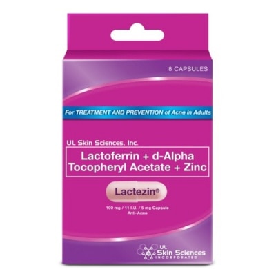 LACTEZIN Lactoferrin + d-Alpha, Tocopheryl Acetate + Zinc 100mg/ 11 I.U./ 5mg 8 Capsules