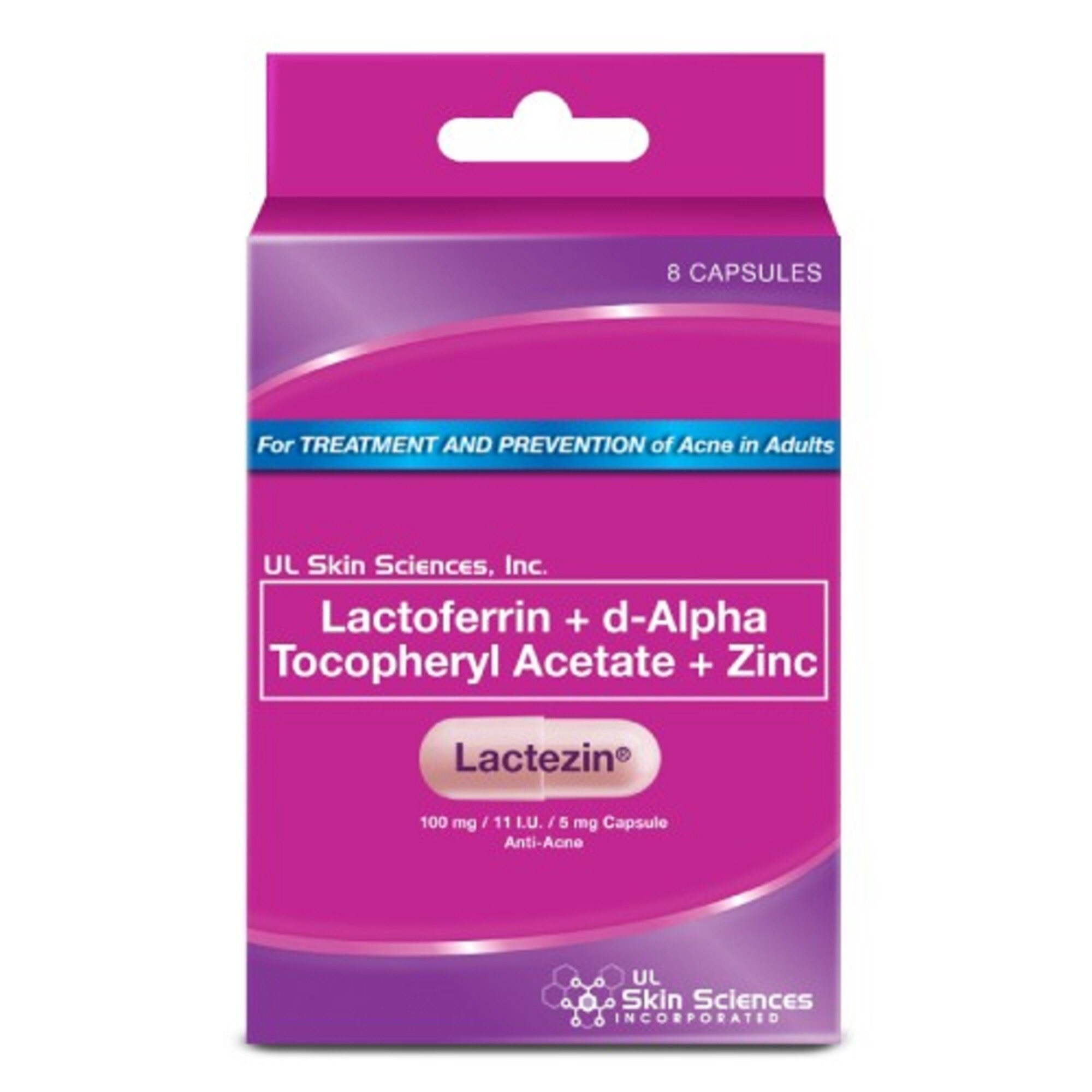 Lactoferrin + d-Alpha, Tocopheryl Acetate + Zinc 100mg/ 11 I.U./ 5mg 8 Capsules