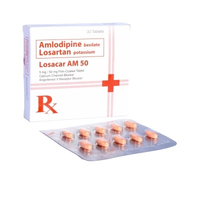 LOSACAR Losartan Potassium +Amlodipine Besilate 5mg 50mg 1 Film-Coated Tablet (sold per piece) [PRESCRIPTION REQUIED]