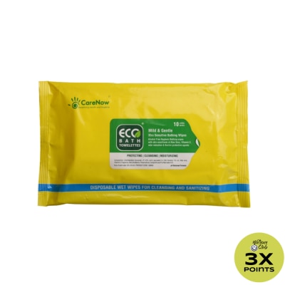 ECO BATH Mild & Gentle Extra Sensitive Bathing Wipes 10 Large Wipes