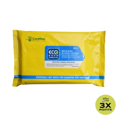 ECO BATH Mild & Gentle Extra Sensitive Bathing Wipes 10 Extra Large Wipes