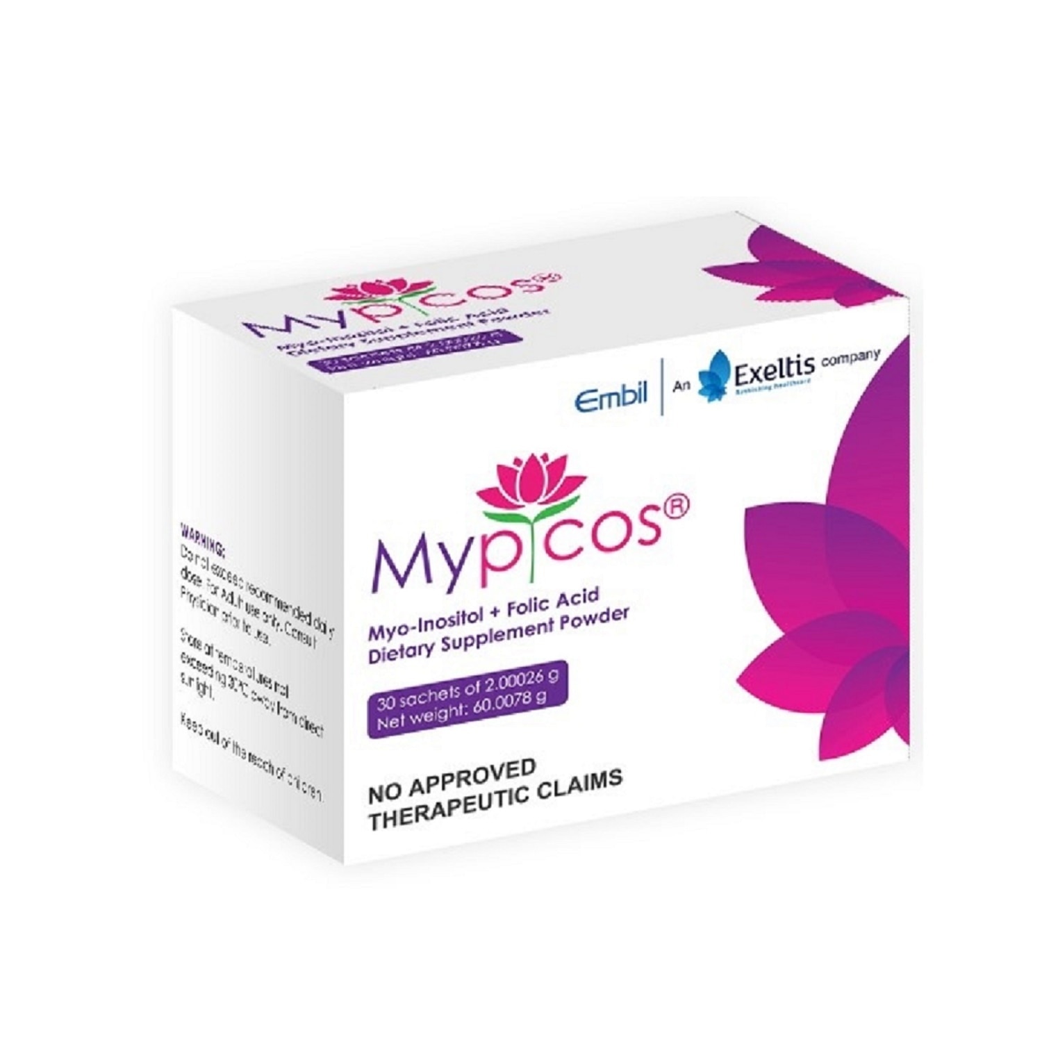 Myo-Inositol + Folic Acid Dietary Supplement Powder 2g (sold per piece)