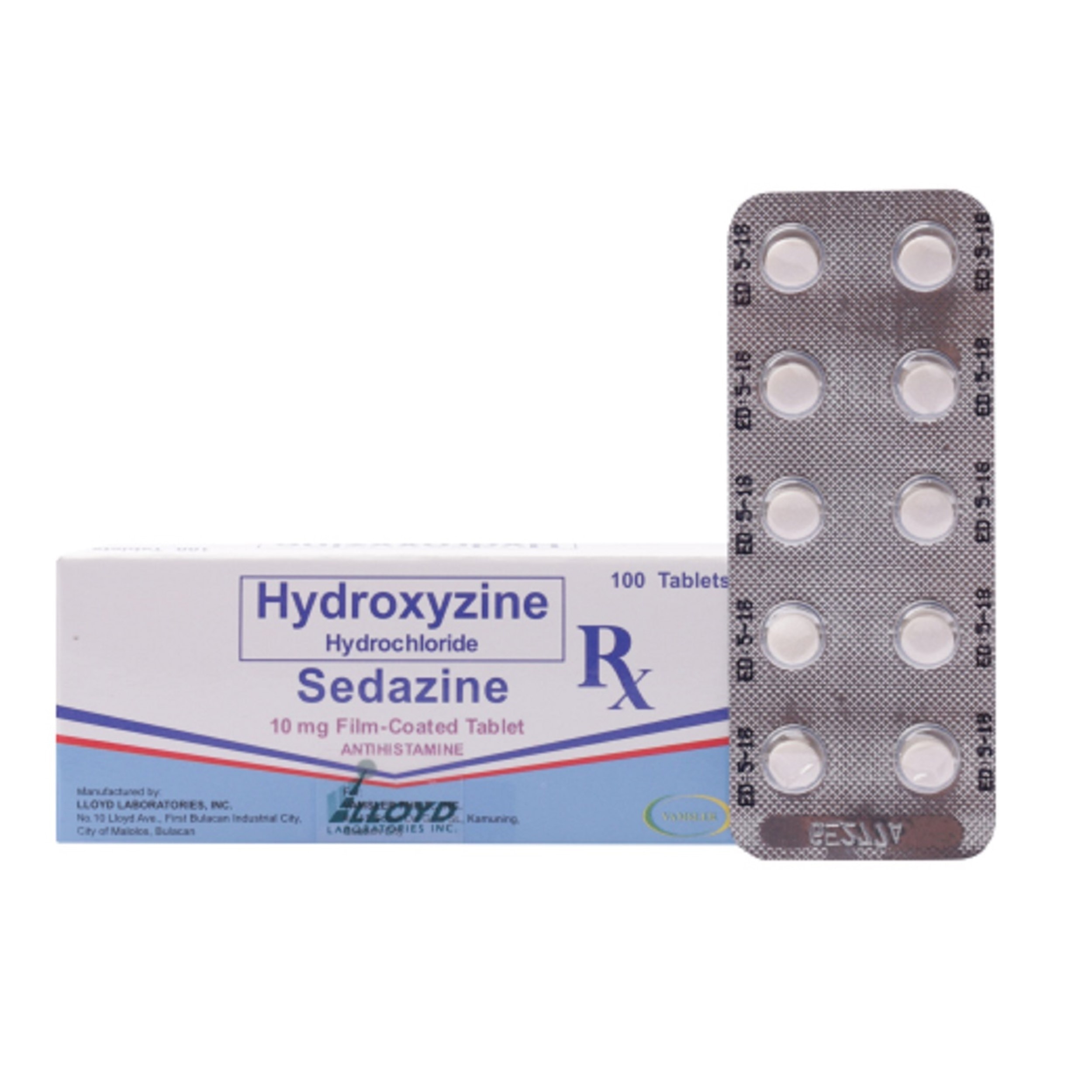 Hydroxyzine Hydrochloride 10mg 1 Film-Coated Tablet (sold per piece) [PRESCRIPTION REQUIRED]