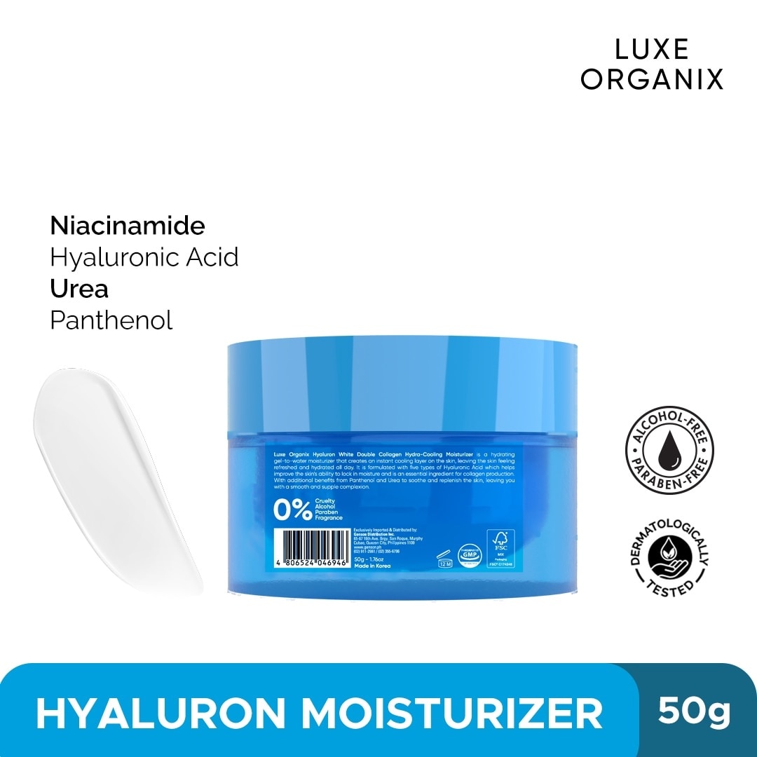 LUXE ORGANIX Hyaluron White Double Collagen Hydra-Cooling Moisturizer 50g