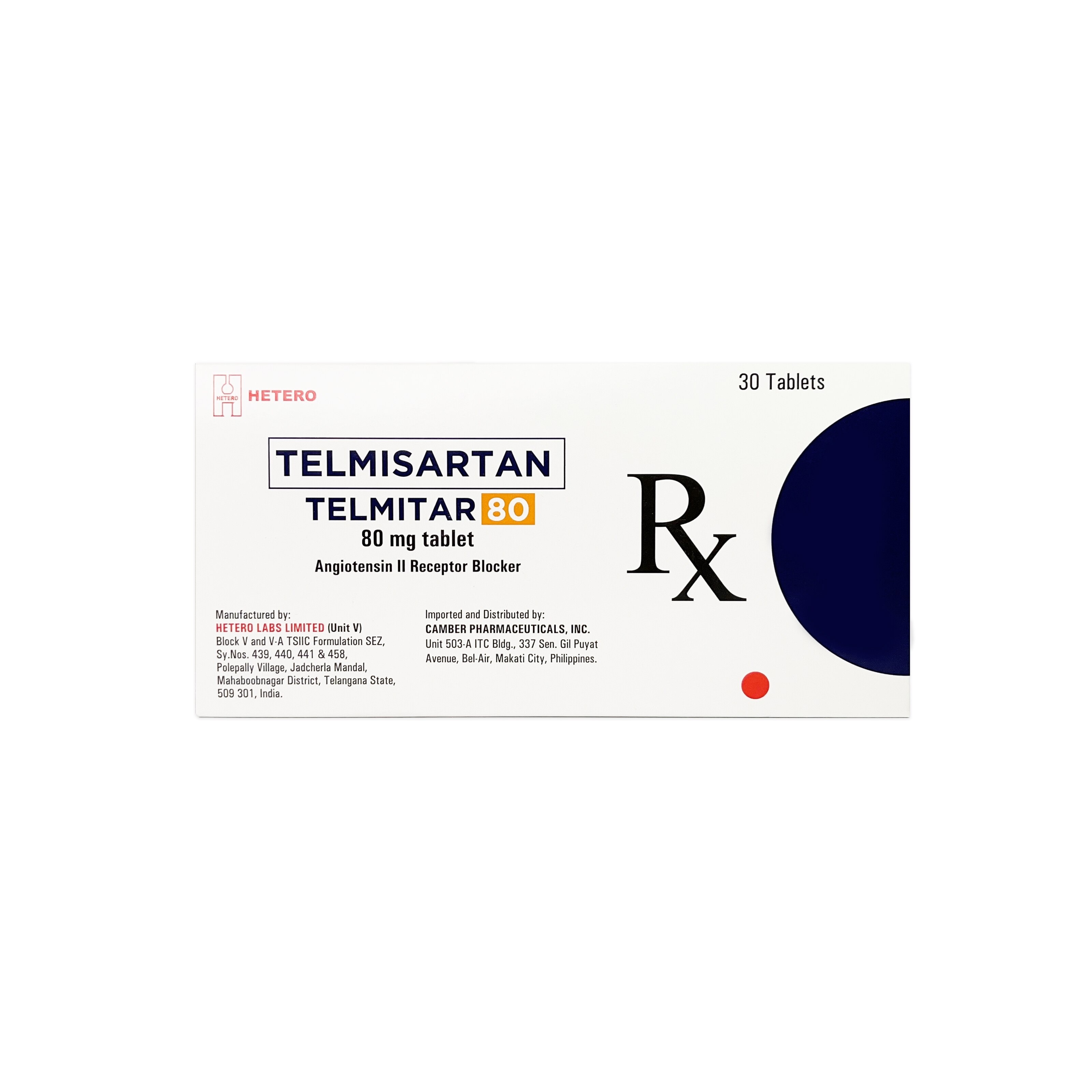 TELMITAR Tablet 80mg Sold Per Piece [PRESCRIPTION REQUIRED]