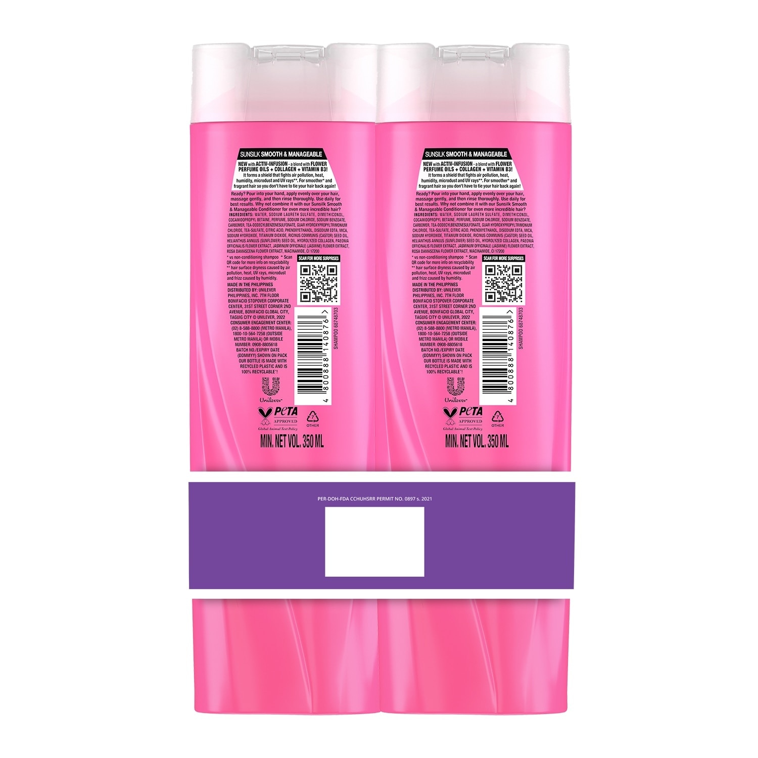 SUNSILK Pink Smooth & Manageable 350ML BUY 1 GET 2ND AT 50% OFF