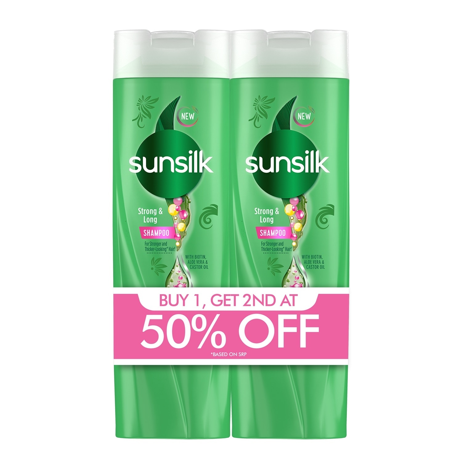 SUNSILK Green Strong & Long 350ML BUY 1 GET 2ND AT 50% OFF