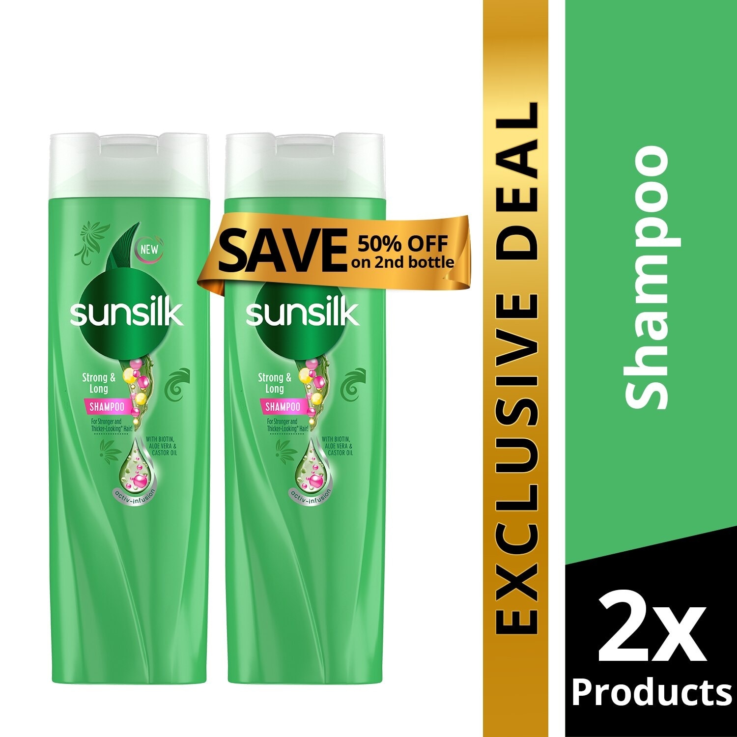 SUNSILK Green Strong & Long 350ML BUY 1 GET 2ND AT 50% OFF