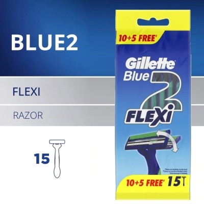 GILLETTE Blue 2 Flexi Disposable Razor 10+5s Pack