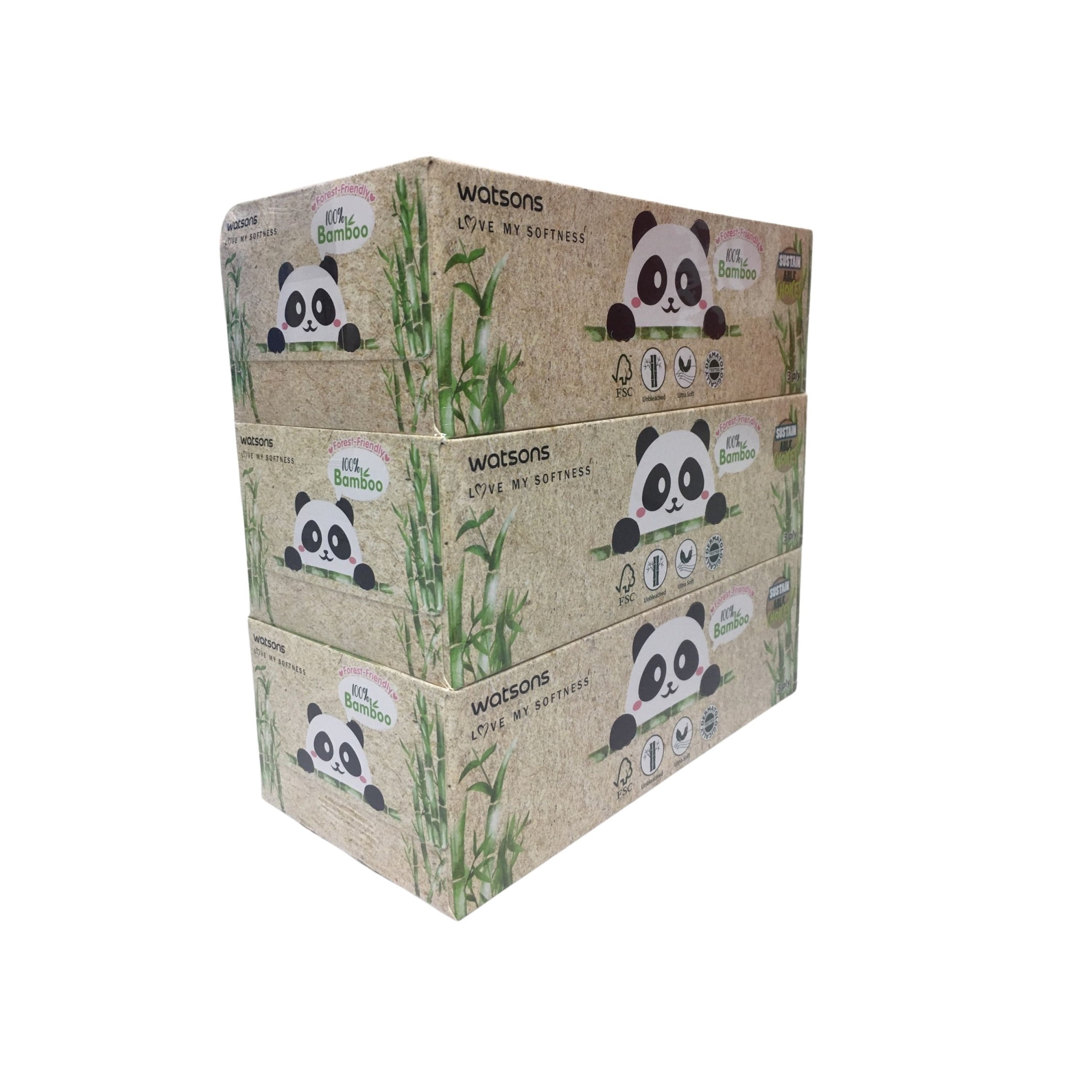 Love My Softness Bamboo Facial Tissue Box 3ply 100s x 3 box