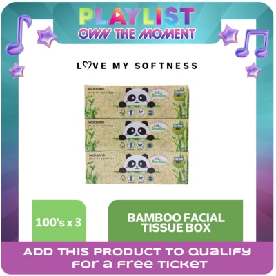 WATSONS - Love My Softness Bamboo Facial Tissue Box 3ply 100s x 3 box