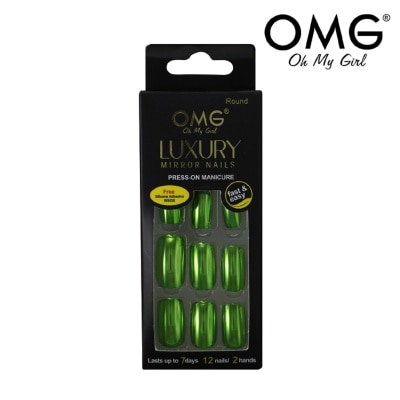 OMG Luxury Mirror Nails Finger Round DD004 Green