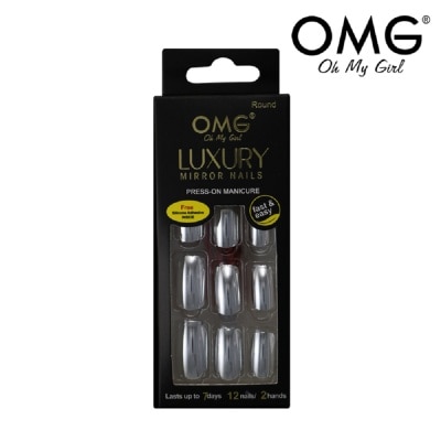 OMG Luxury Mirror Nails Finger Round DD001 Silver