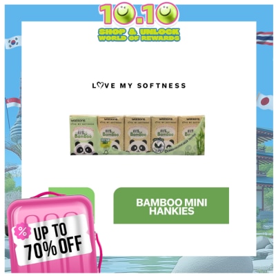 WATSONS Bamboo Mini Hankies 3ply 10 sheets 10 packs
