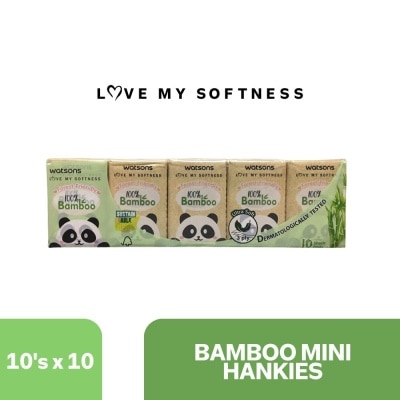 WATSONS Bamboo Mini Hankies 3ply 10 sheets 10 packs