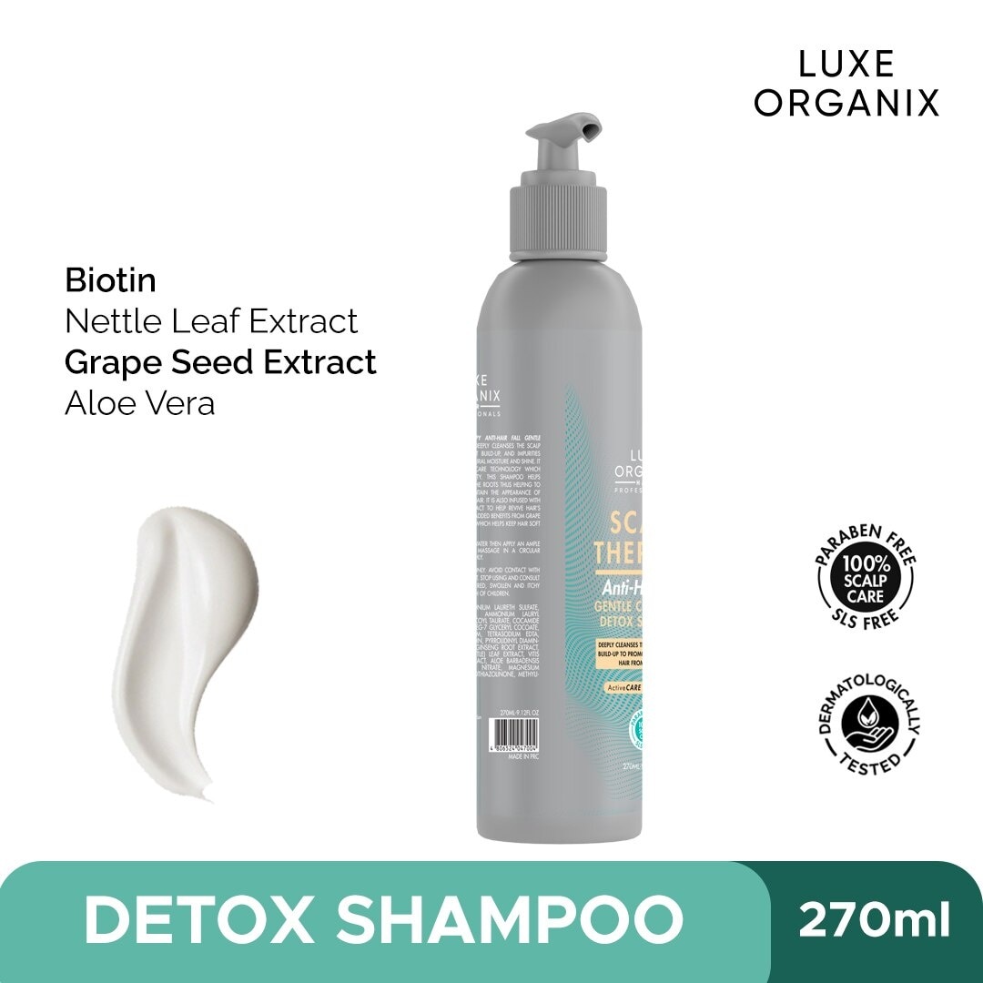 LUXE ORGANIX Scalp Therapy Anti-Hair Fall  Gentle Clarifying Detox Shampoo 270ml