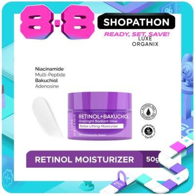 LUXE ORGANIX - LUXE ORGANIX Retinol + Bakuchiol Overnight Radiant Glow Botox Lifting Moisturizer 50g image