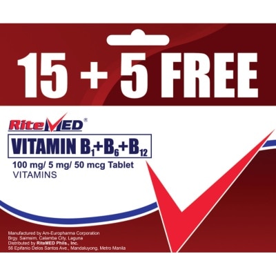 RITEMED - RITEMED Vitamin B1 B6 B12 Tablet 15 Plus 5 image