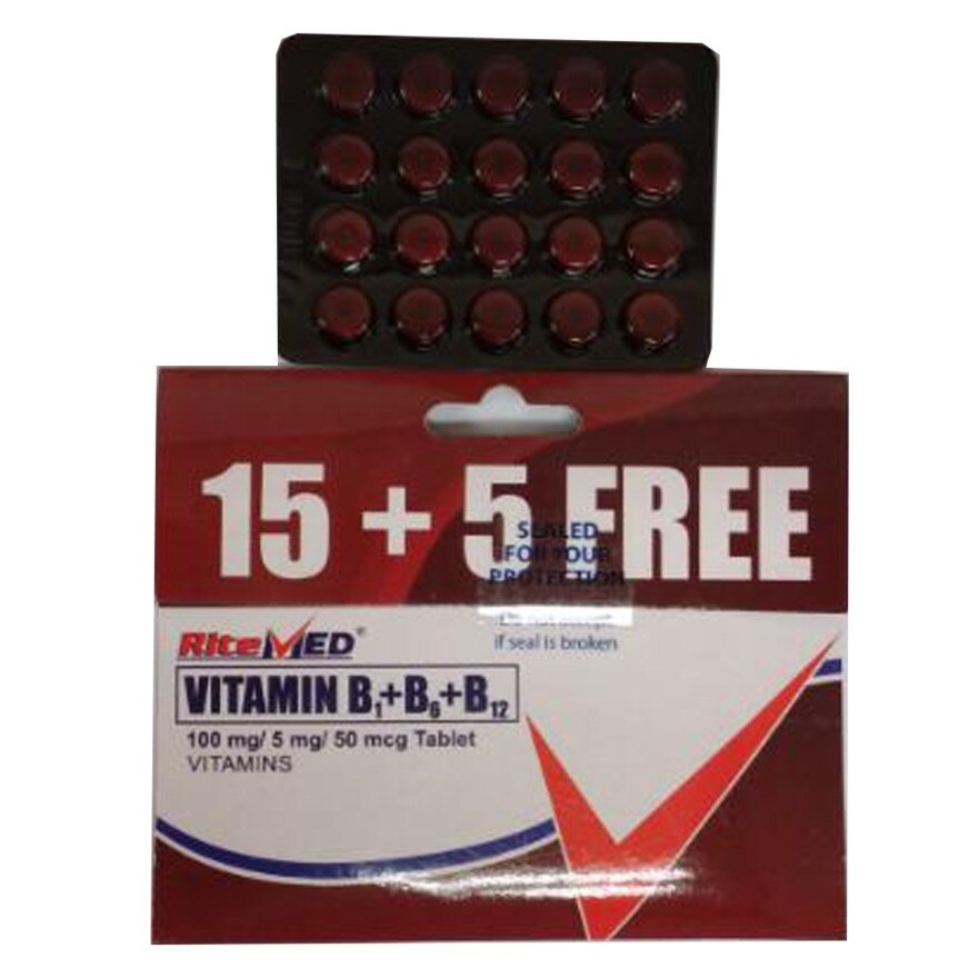 RITEMED Vitamin B1 B6 B12 Tablet 15 Plus 5