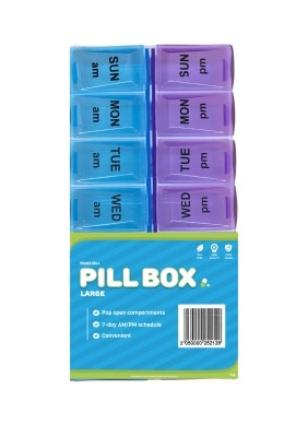 MEDAIDE MEDAIDE Large Pill Compartment 7 Days AM/PM Schedule