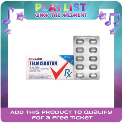 RITEMED - RITEMED Telmisartan 40mg Tablet Sold Per Piece [PRESCRIPTION REQUIRED]