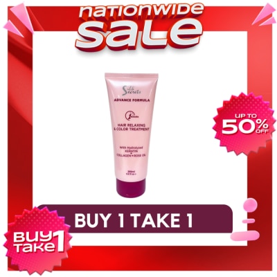 SILK SECRETS SILK SECRETS Hair Relaxing & Color Treatment with Hydrolyzed Keratin + Collagen and Rose Oil 200ml Buy 1 Take 1