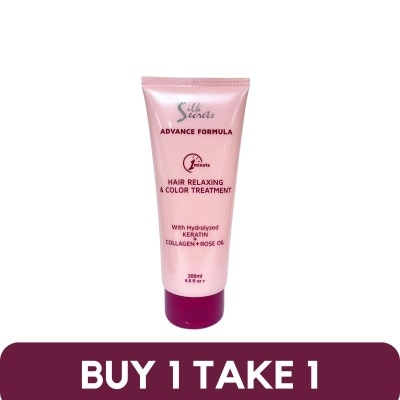 SILK SECRETS SILK SECRETS Hair Relaxing & Color Treatment with Hydrolyzed Keratin + Collagen and Rose Oil 200ml Buy 1 Take 1