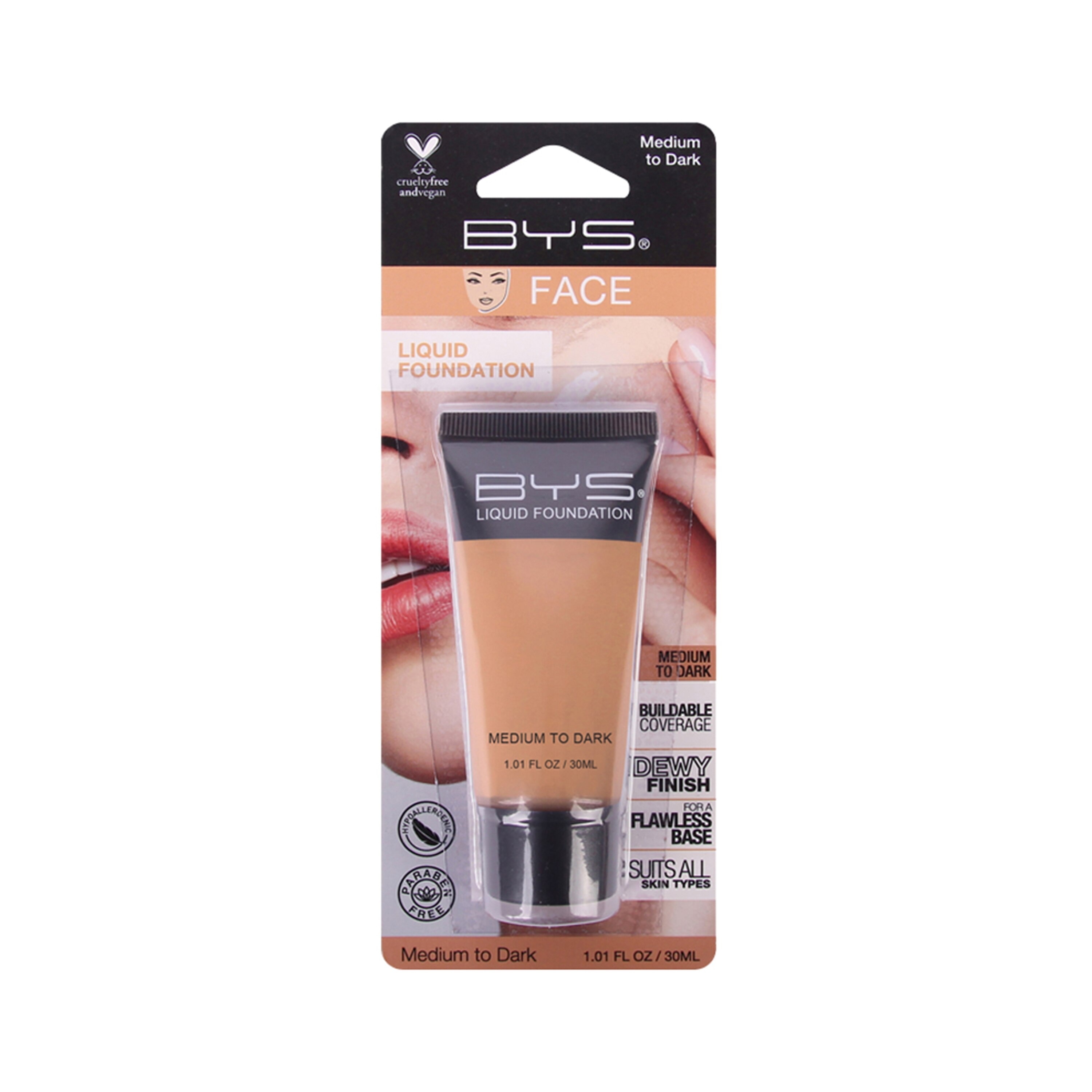 BYS Liquid Foundation Tube Medium to Dark