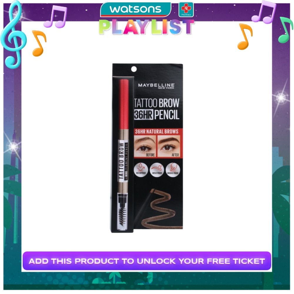 MAYBELLINE Tattoo Brow 36HR Eyebrow Pencil - Grey Brown