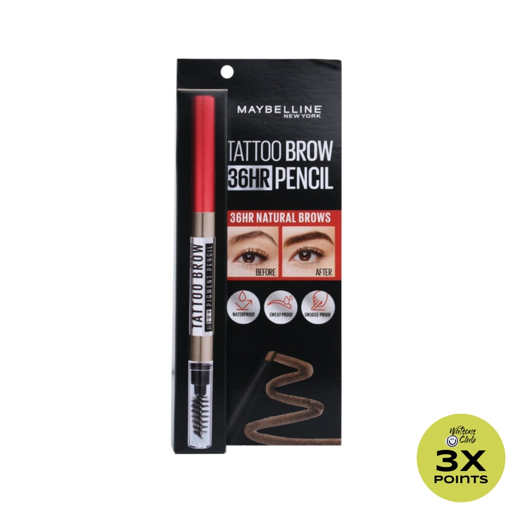 MAYBELLINE Tattoo Brow 36HR Eyebrow Pencil - Grey Brown