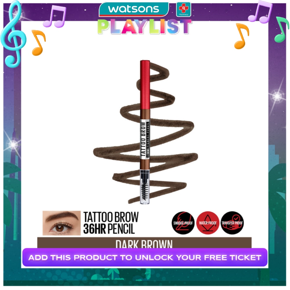 MAYBELLINE Tattoo Brow 36HR Eyebrow Pencil - Dark Brown