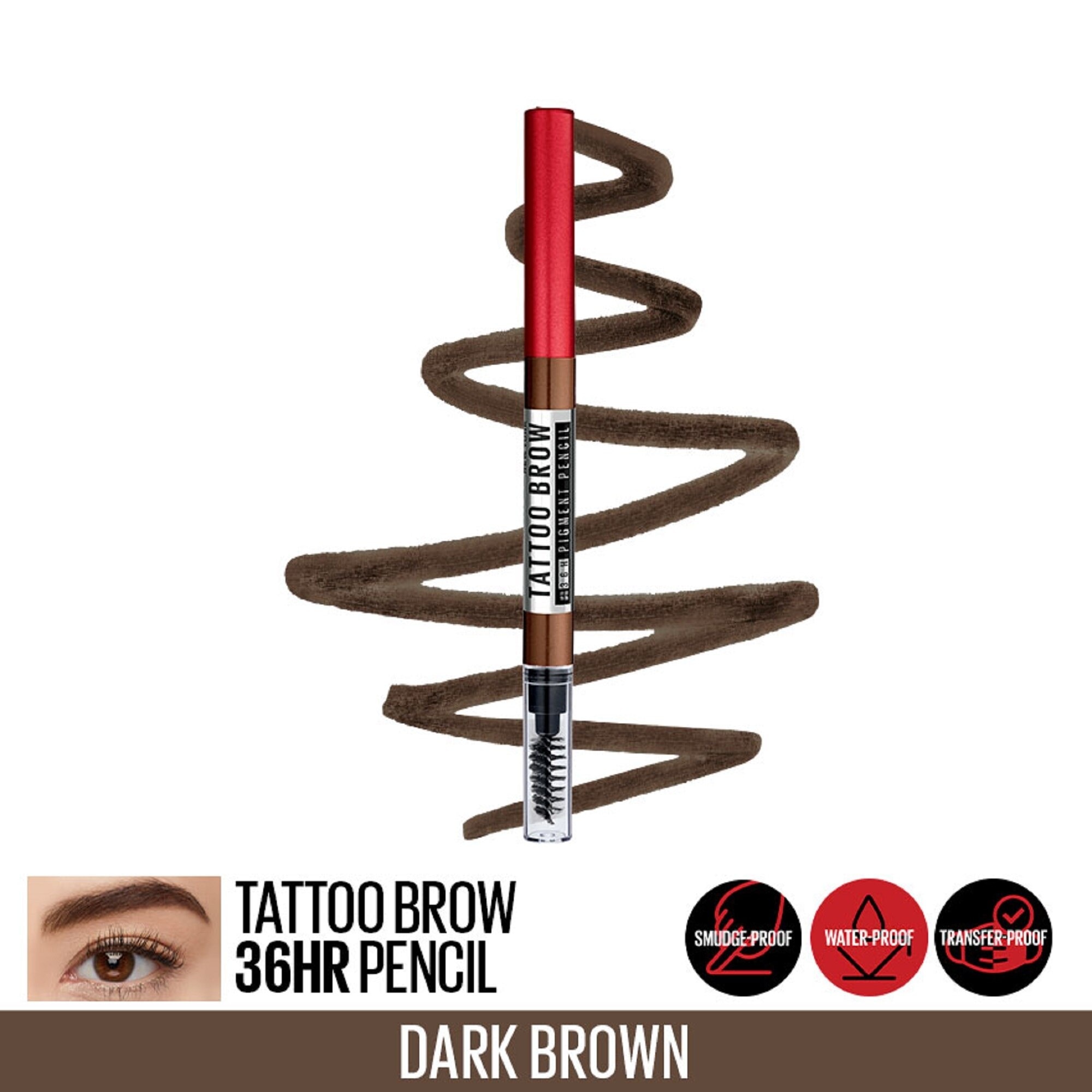 MAYBELLINE Tattoo Brow 36HR Eyebrow Pencil - Dark Brown