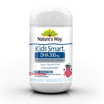 NATURES WAY Kids Smart DHA 300mg + Concentrated Fish Omega-3 50s