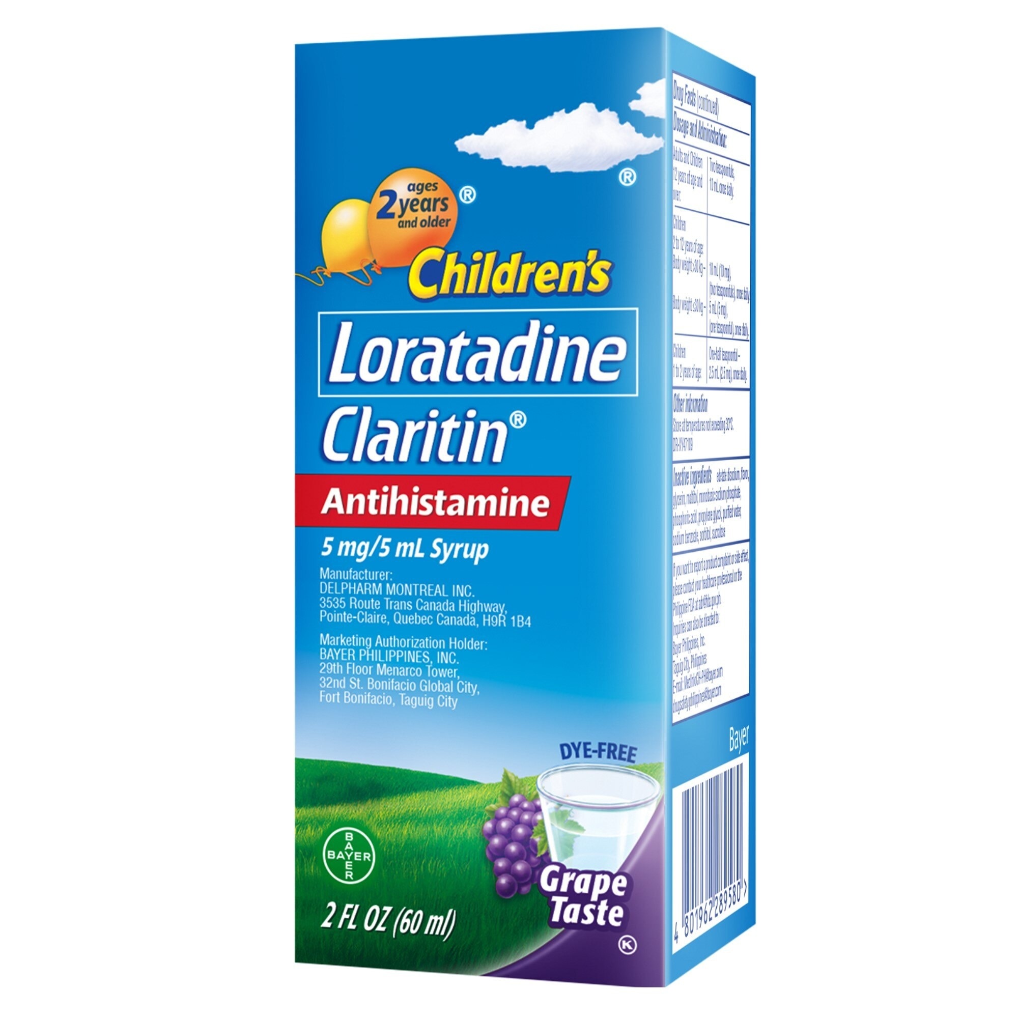 Loratadine for Children - Grape Syrup 5mg / 5ml 60ml