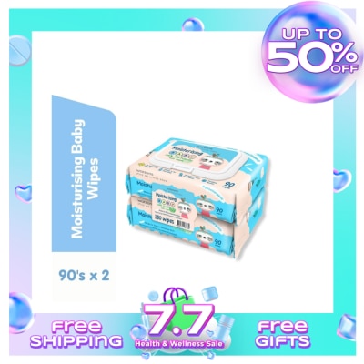 WATSONS Love My Little Ones Moisturising Baby 100% Eco-Friendly Soft Wipes 90 wipes 2s