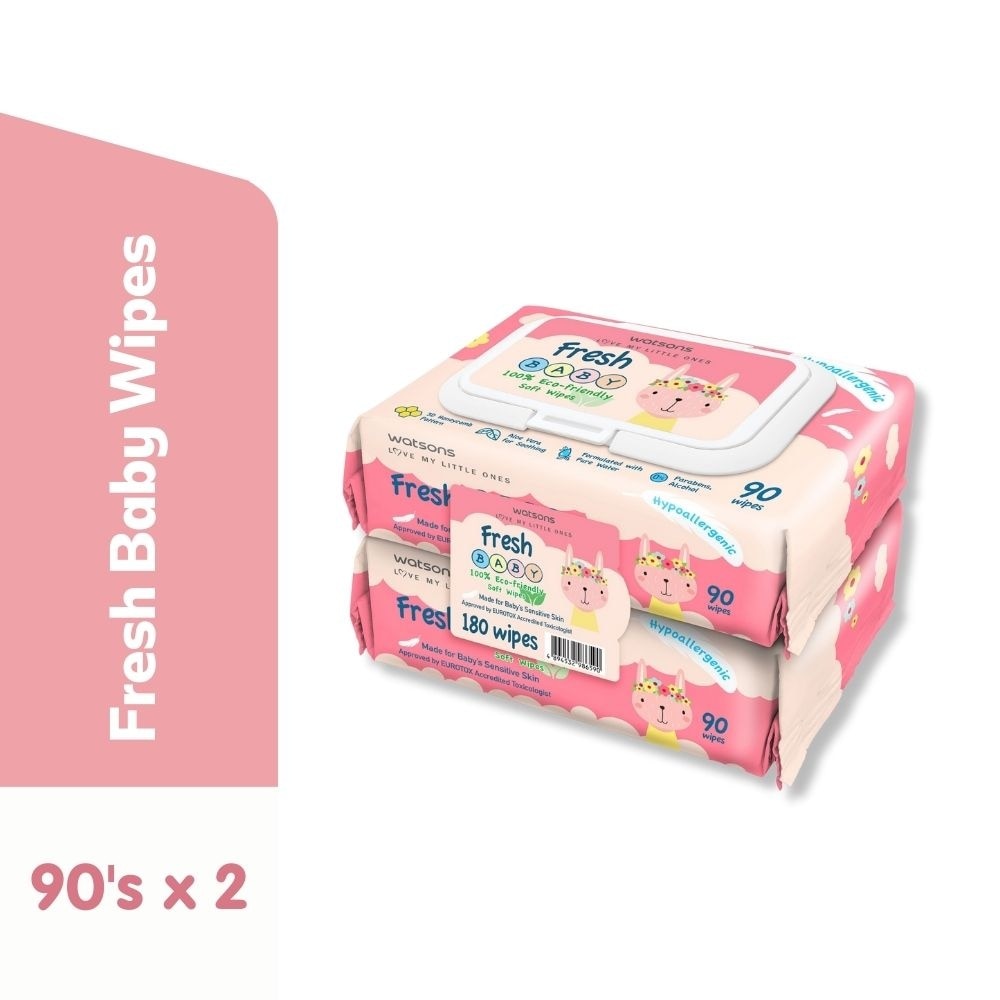 Love My Little Ones Fresh Baby 100% Eco-Friendly Soft Wipes 90 wipes 2s