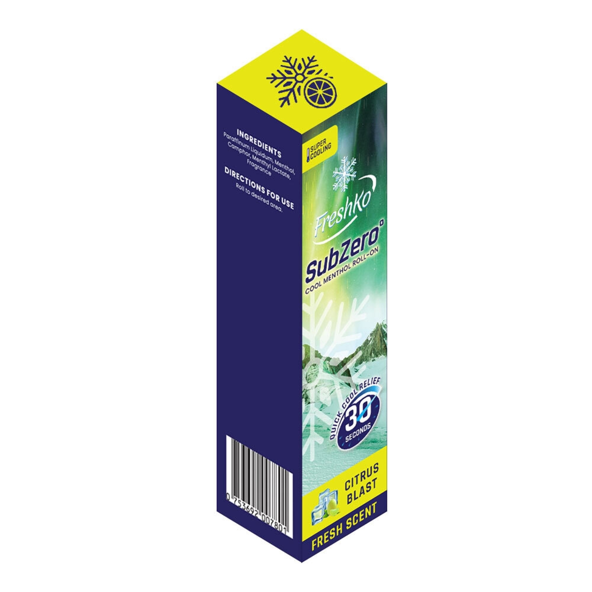 SubZero Citrus Blast Cool Menthol Roll-On 10 ML