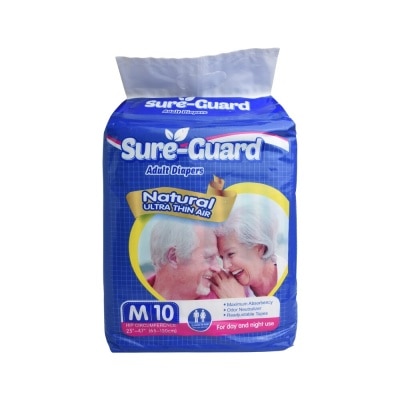 SURE GUARD Adult Diaper Medium 10s