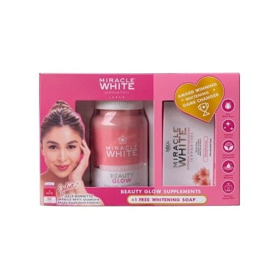 MIRACLE WHITE MIRACLE WHITE Beauty Glow Supplements + 1 Free Whitening Soap