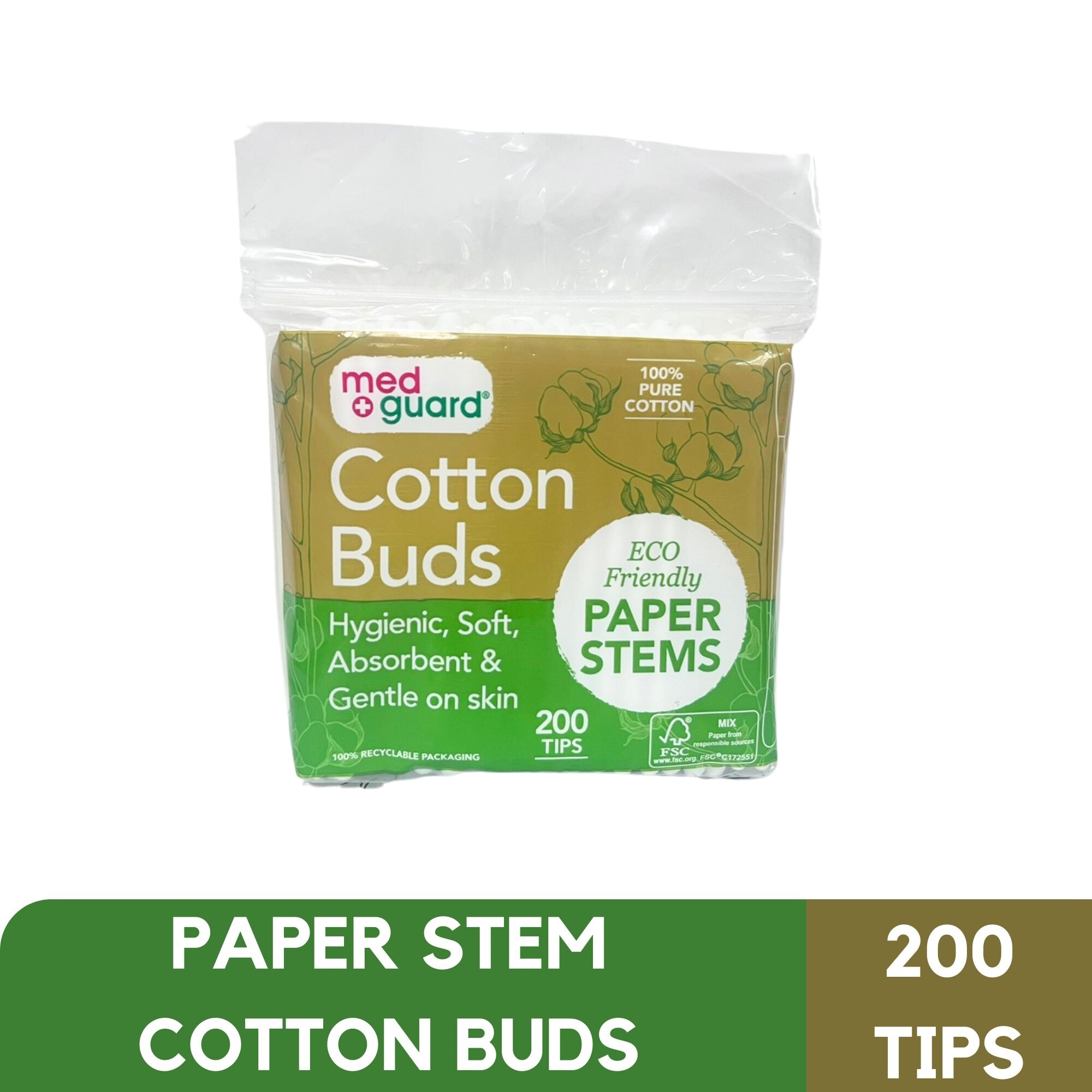 MED GUARD Cotton Buds Paper Stem 200T