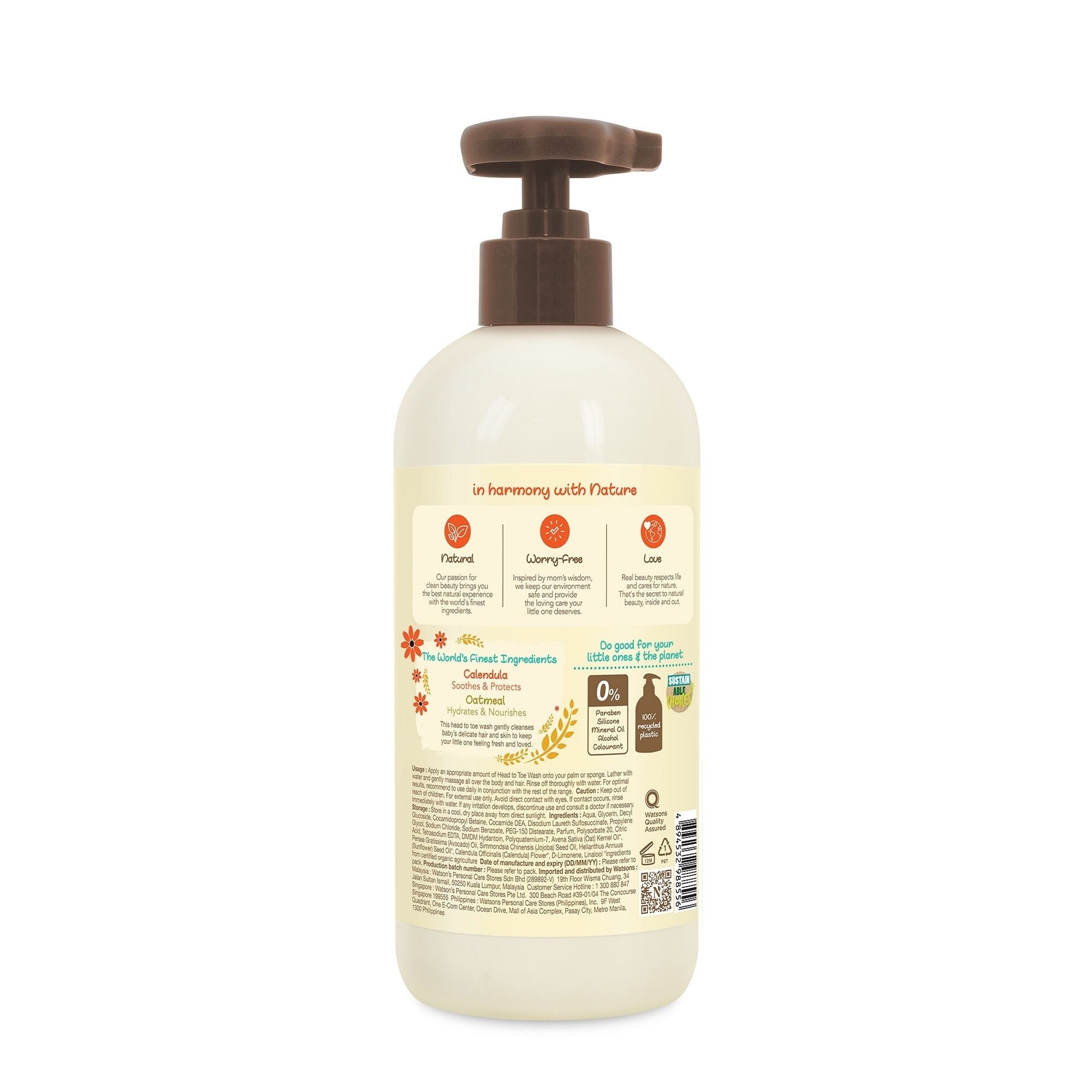 Baby Calendula & Oatmeal Head to Toe Wash 500ml