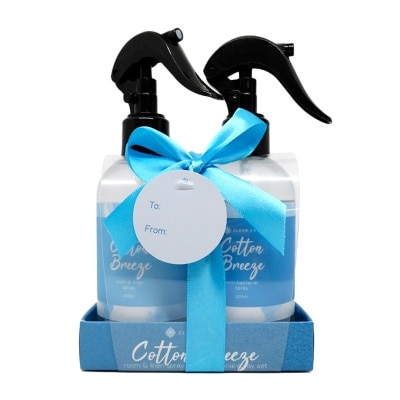 CLEAN CATE CLEAN CATE Cotton Breeze Room & Linen Spray 200ml Plus Anti-bacterial Spray 200ml