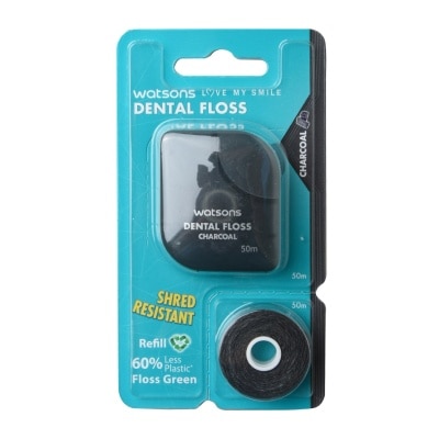 WATSONS Love My Smile Dental Floss Refill 50m - Charcoal