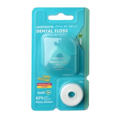 WATSONS Love My Smile Dental Floss with Refill 50m - Mint