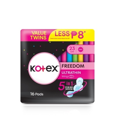 KOTEX Freedom Ultrathin Wings 23cm Twin Pack Promo