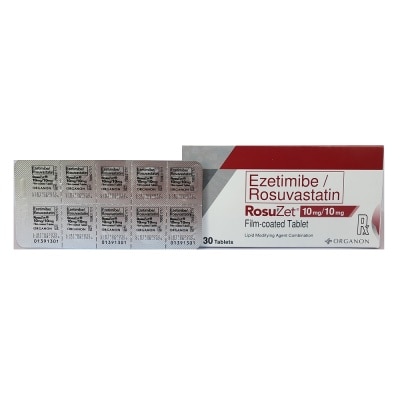 ROSUZET Ezetimibe 10mg / Rosuvastatin 10mg 1 Film Coated Tablet (sold per piece) [PRESCRIPTION REQUIRED]