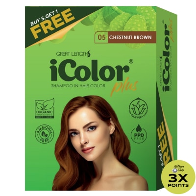 ICOLOR Plus Shampoo-In Hair Color Chestnut Brown 30ml 5+1 FREE