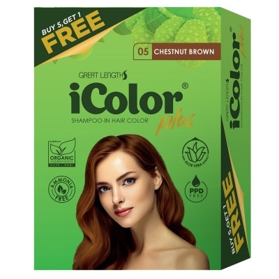 ICOLOR Plus Shampoo-In Hair Color Chestnut Brown 30ml 5+1 FREE