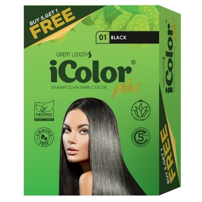 ICOLOR Plus Shampoo-In Hair Color Black 25ml 5+1 FREE